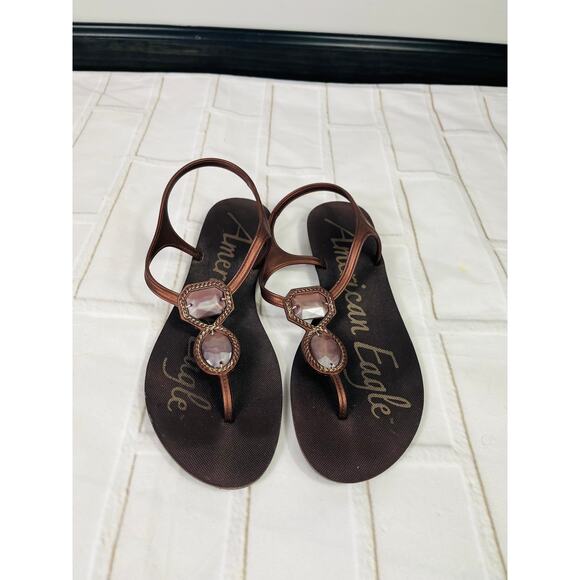 American Eagle brown thong sandals size 8 - Picture 2 of 3